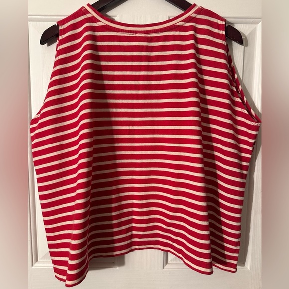 WE THE FREE Small Red Ivory Muscle Madness Tee Italian Gondola Driver Oversized - Picture 12 of 13